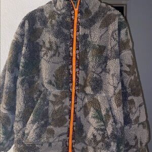 BDG Plush Sherpa Jacket in Olive